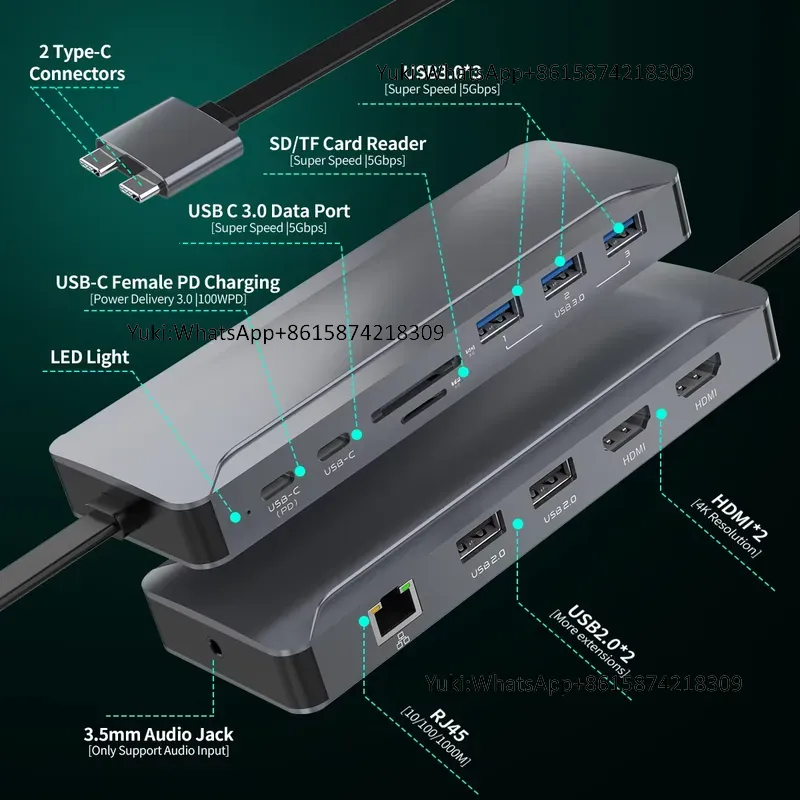Hot Selling Dual Display Scree - Usb Hub Type C recension och pris