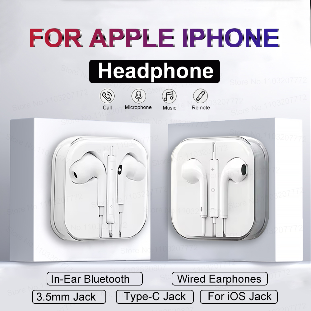 For Apple Headphones For iPhon - Wired Earphone Lightning recension och pris
