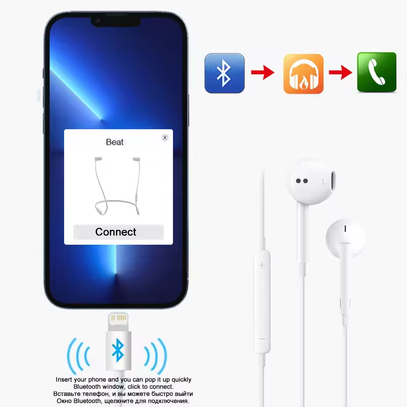 For Apple Headphones For iPhon - Wired Earphone Lightning recension och pris