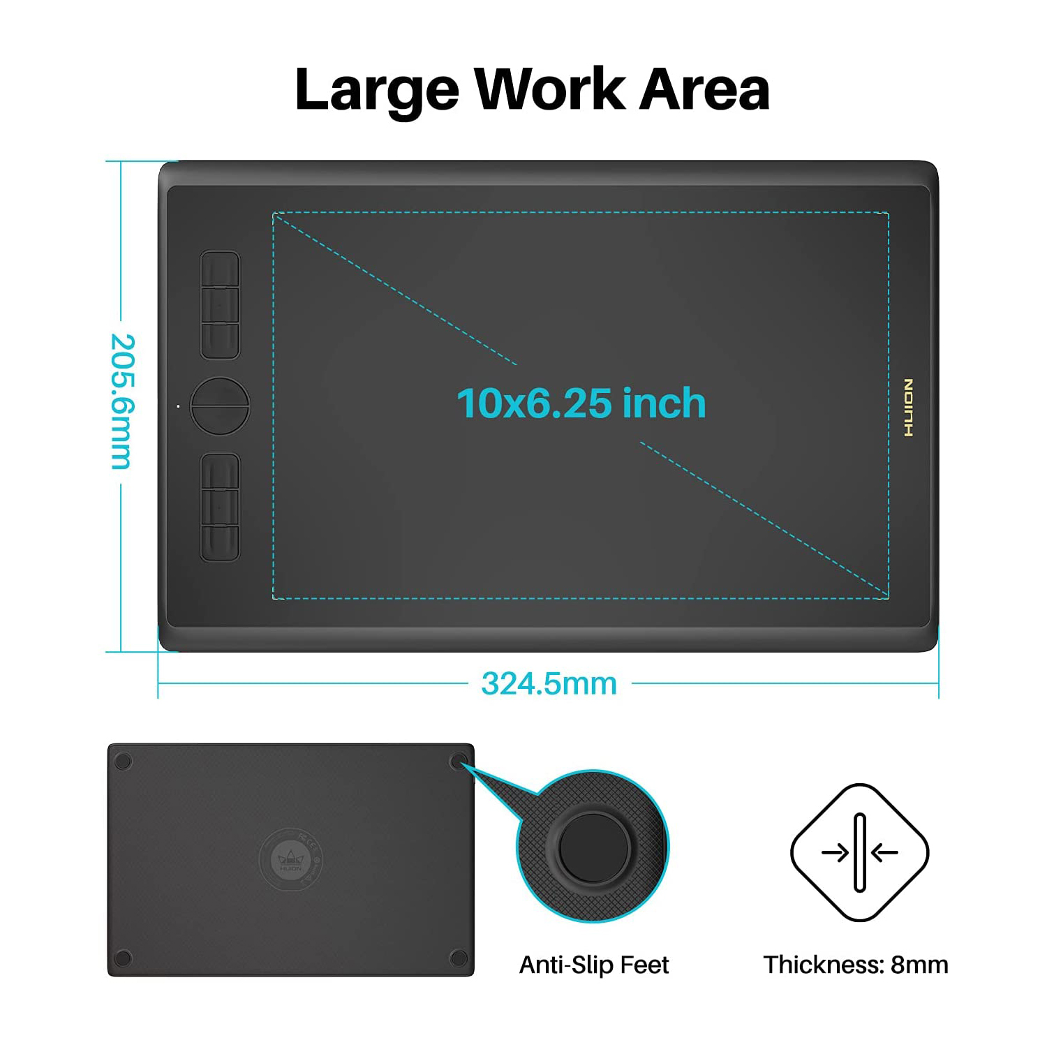 10x6 Inch HUION H610X Graphics - Huion Tablet Accessories recension och pris