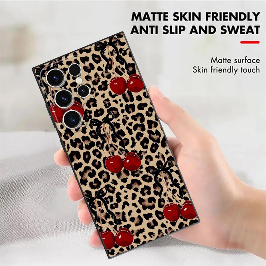 Leopard Cherry Funda Phone Cov - Tablet S9 Fe Accessories recension och pris