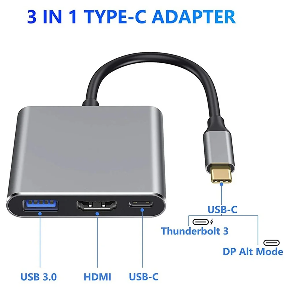 USB C HUB 3-in-1 Multiports Ad - Hdmi Adapter Tablet recension och pris
