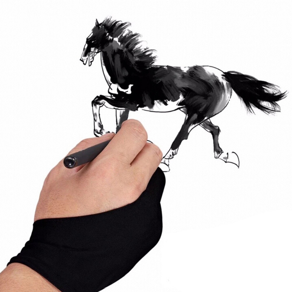 Black 2 finger artist glove an - Drawing Glove Artist recension och pris