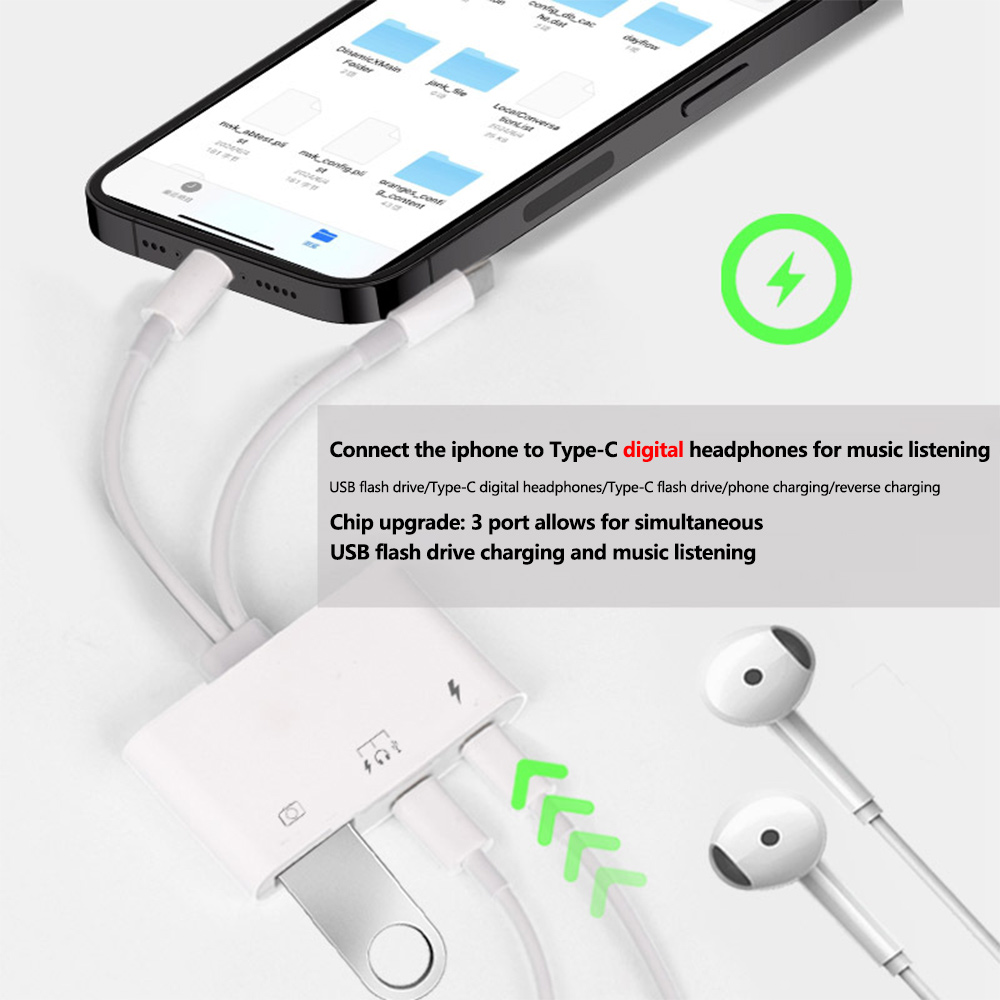 2 in 1 Lightning Type C to USB - Wired Earphone Lightning recension och pris